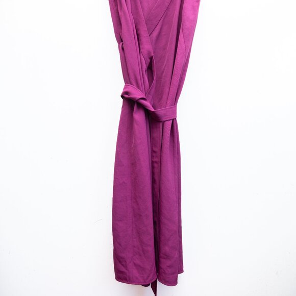 Everlane Sleeveless Wrap Midi Dress "Japanese Goweave" Plum - Picture 4 of 7